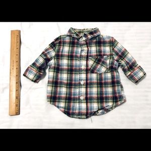 0-3 Month Gymboree plaid long sleeve button up